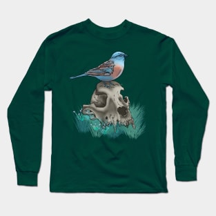 Birdy and the skull Long Sleeve T-Shirt